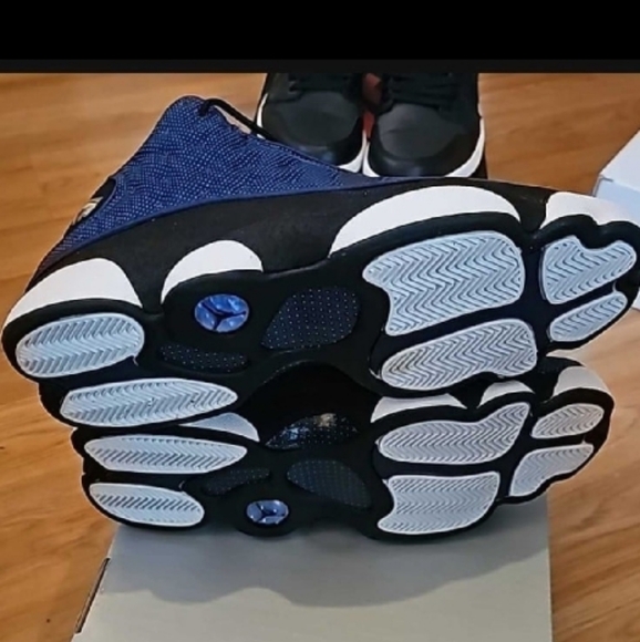 Navy Blue and Black Jordan Sneakers - Picture 6 of 8